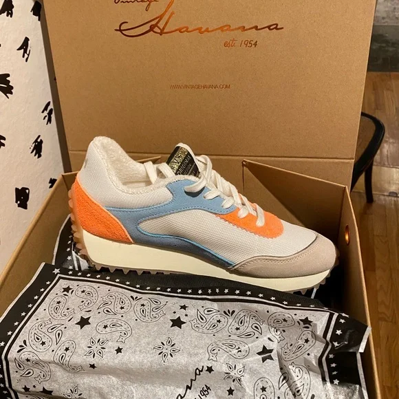 Vintage Havana Sneaker Orange and Blue Accents - Picture 6 of 6